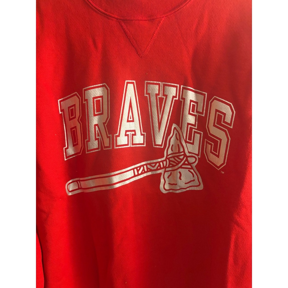 Genuine Merchandise Atlanta Braves Sweatshirt Mens XL Red Excellent Graphic MLB - Picture 3 of 8